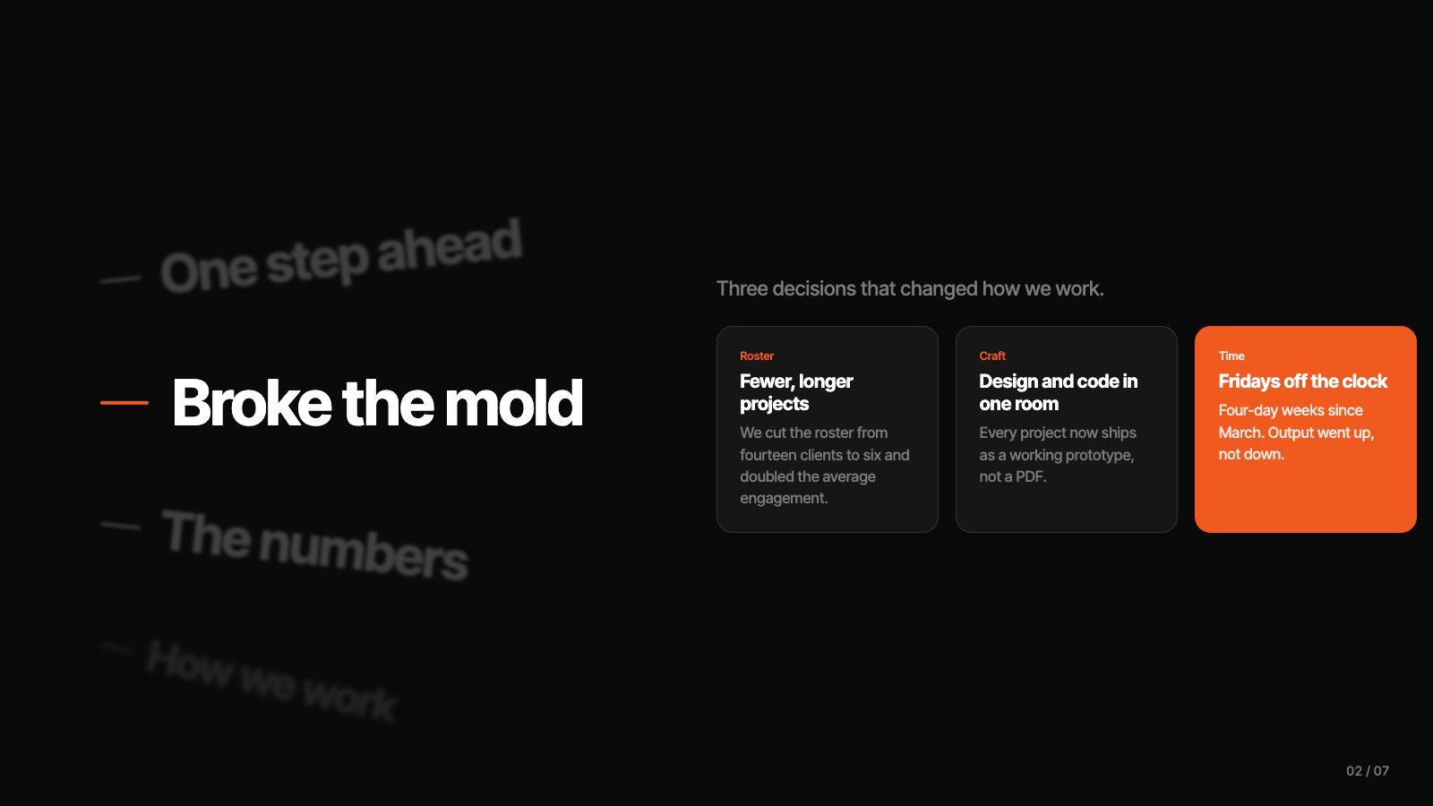 Focus Stack presentation format, sample slide