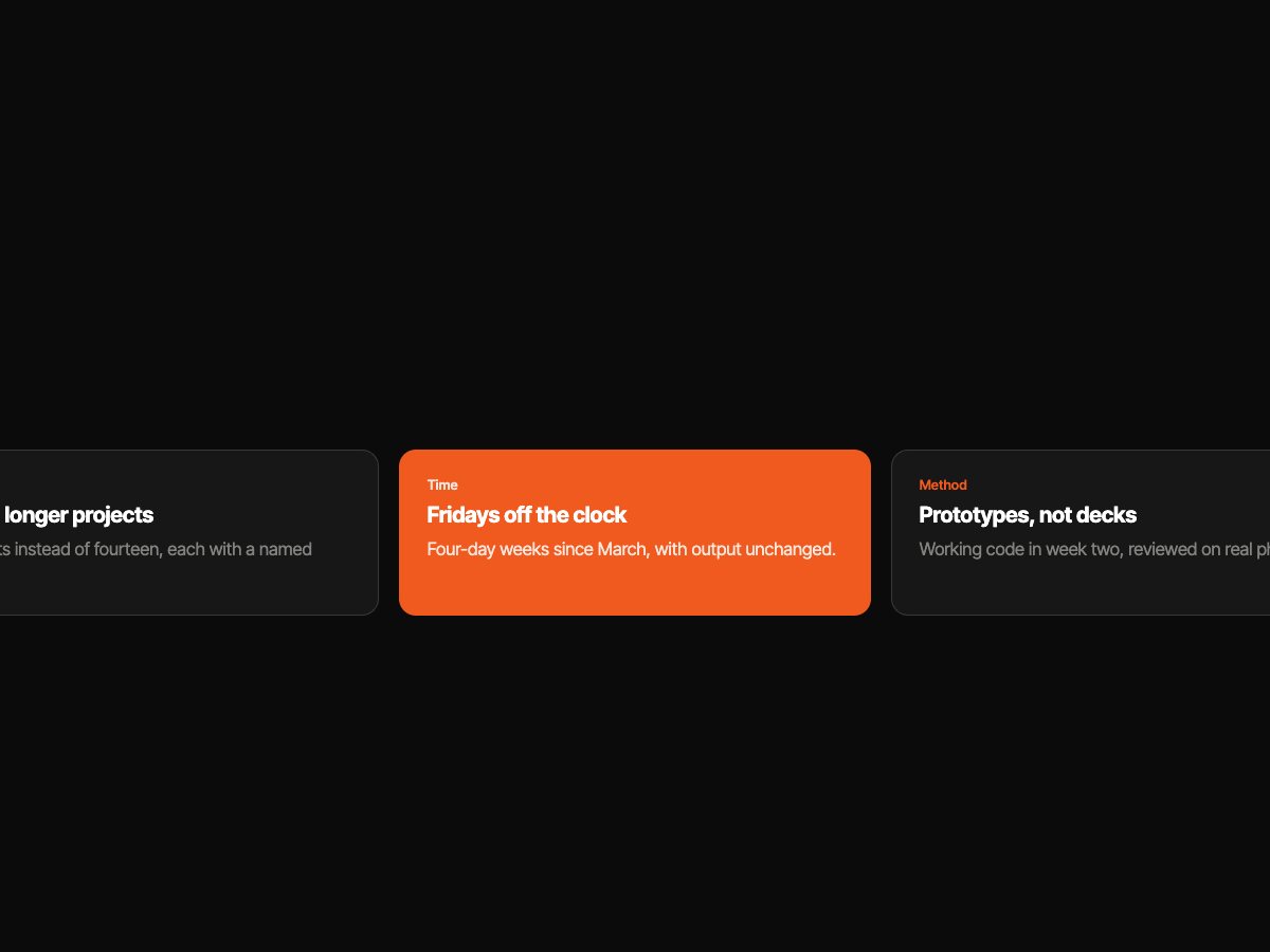 Rounded cards slide object