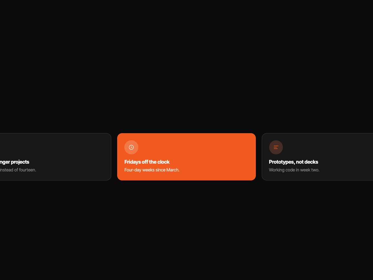 Feature tiles slide object